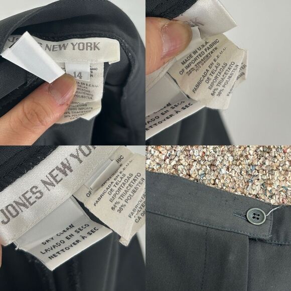 Vintage Jones New York Dark Green Tapered Work Trousers Slacks - Picture 8 of 8